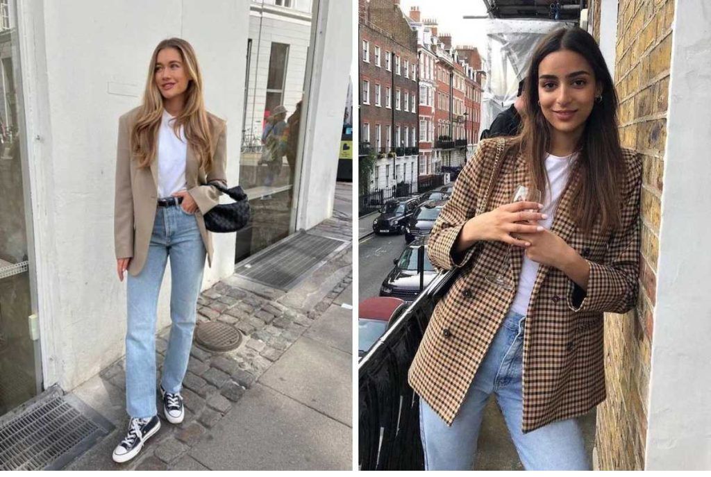 Blazer y pantalones de mezclilla para lluvia