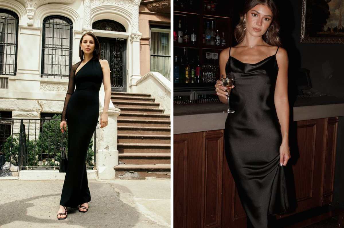 Ideas de maquillaje natural que combinan con vestidos negros de noche
