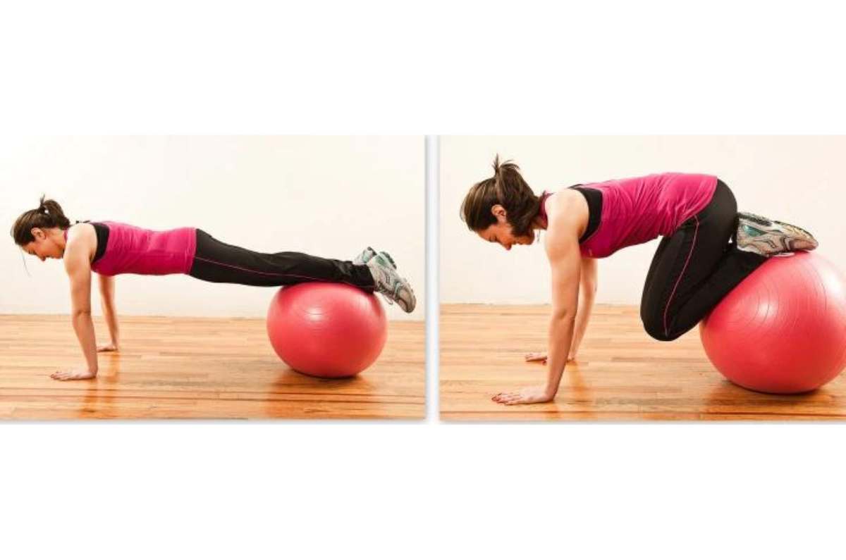 Jackknife con pelota de fitness