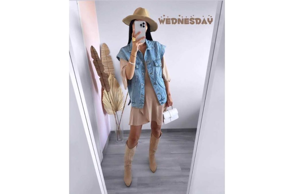 oufits casuales con chaleco de mezclilla
