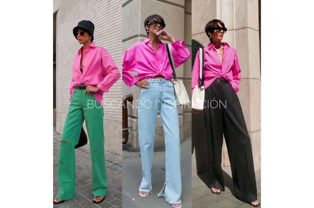 Outfits chic con prendas rosa intenso 1