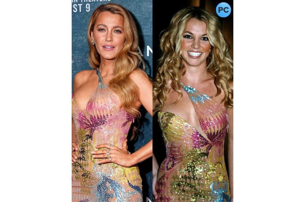 Blake Lively usando el mismo vestido que Britney Spears.