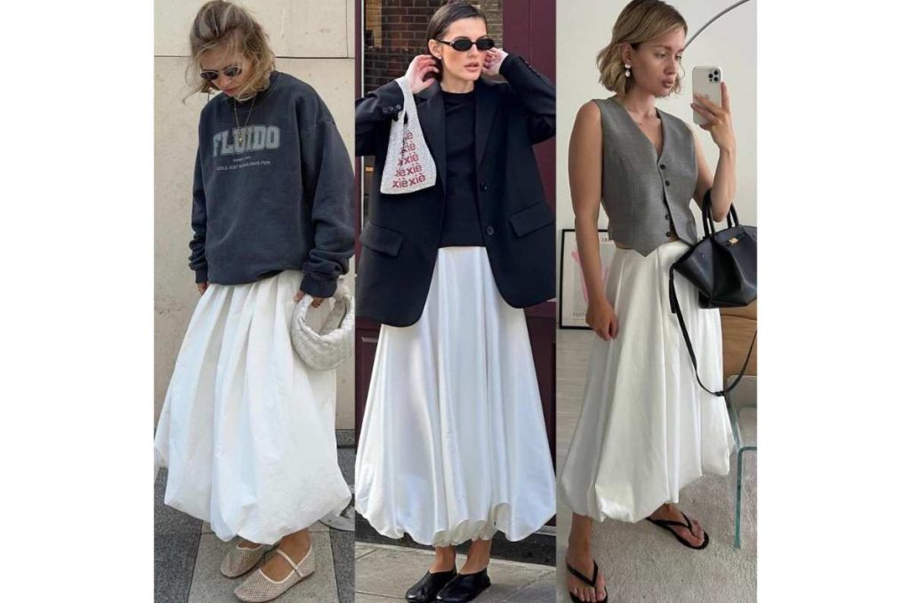 Falda burbuja: 15 outfits renovados para usar la tendencia dosmilera 2