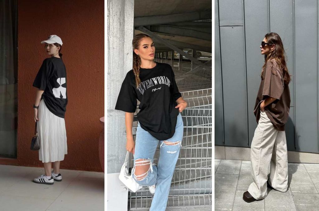 Ideas de outfits con playeras oversize