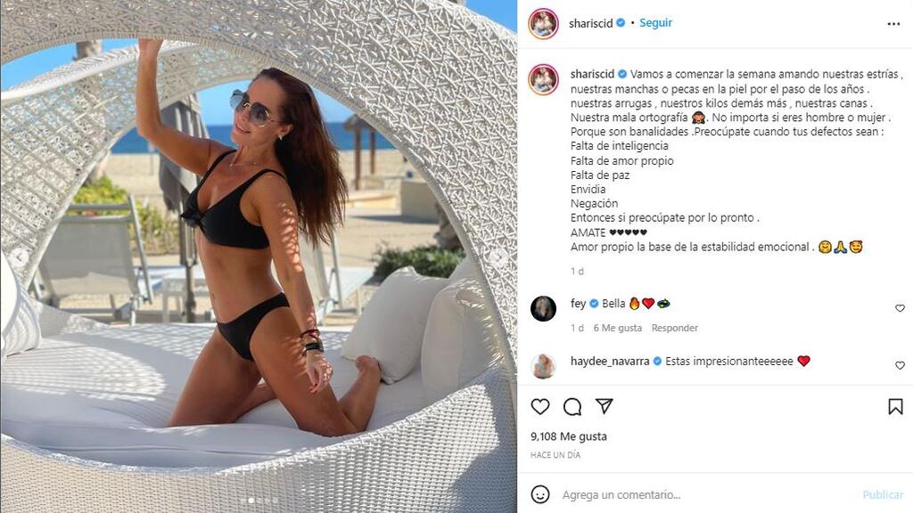 Sharis Cid muestra sus estrías e imperfecciones y envía un mensaje de amor propio 1
