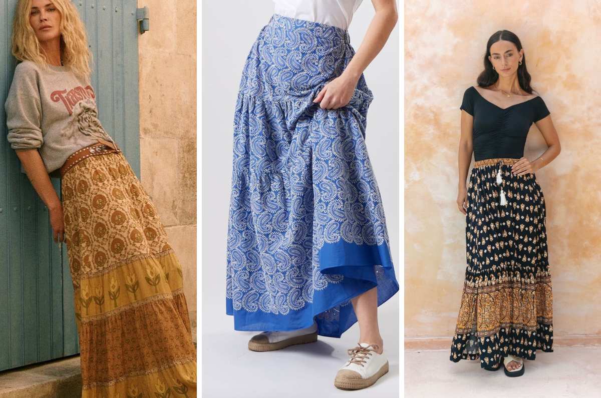 Faldas maxi boho: la prenda perfecta para la transición al otoño