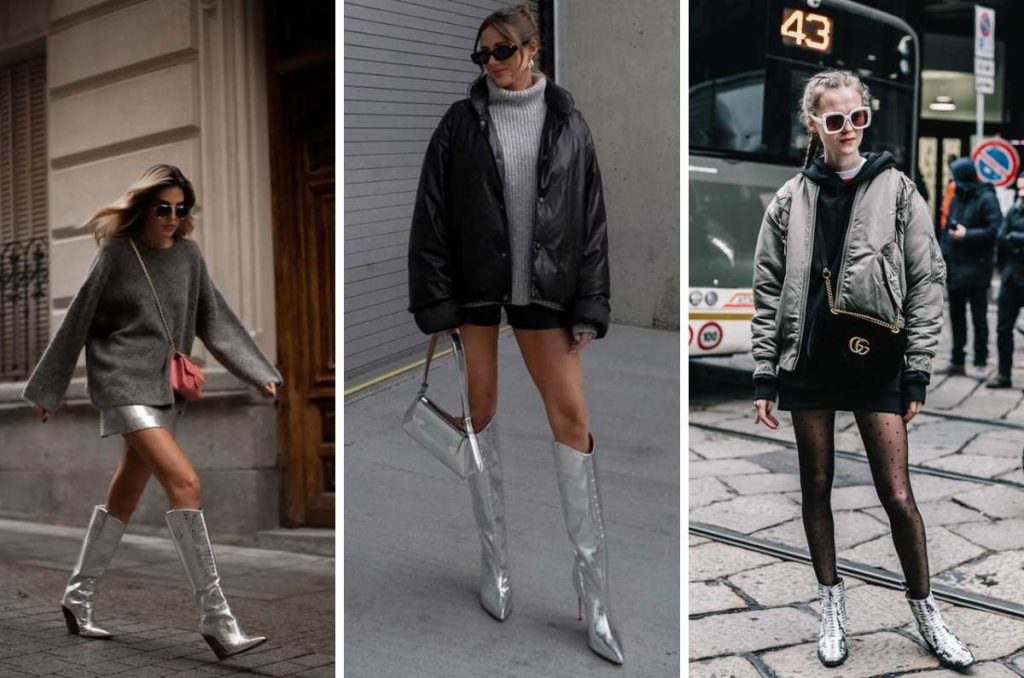 Outfits casuales con botas metalizadas que combinan con cualquier look de otoño 7