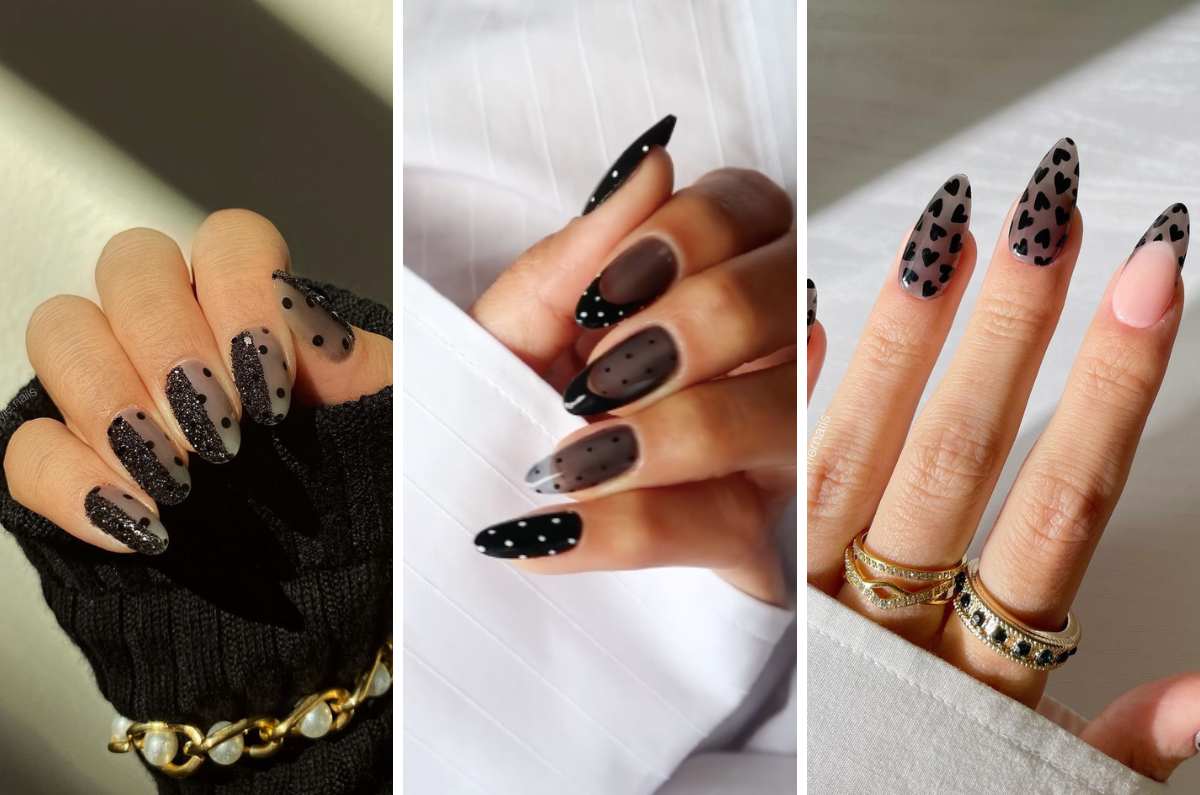 Uñas negras transparentes: la forma más linda de llevar el negro