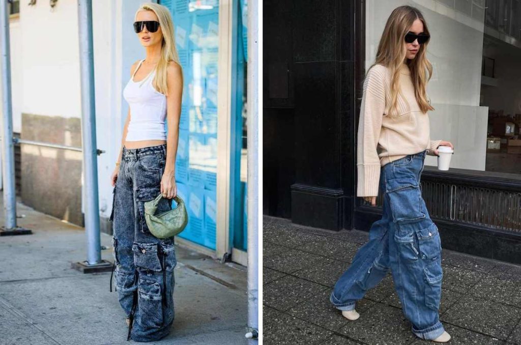 Jeans cargo: outfits denim para usar con ropa casual y cómoda 3