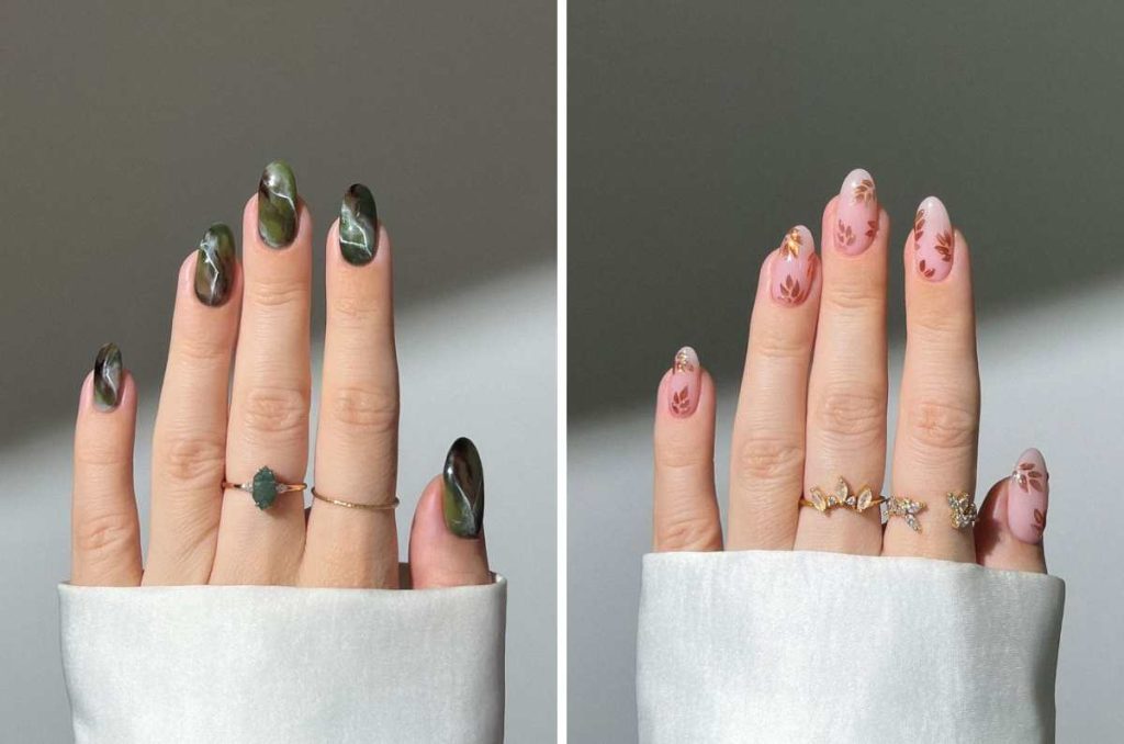 Diseños de uñas almendra para noviembre