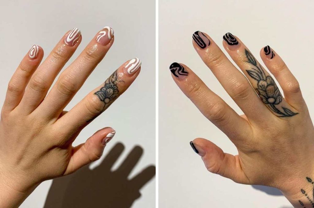 5 combinaciones blanco y negro para un mani sofisticado 2