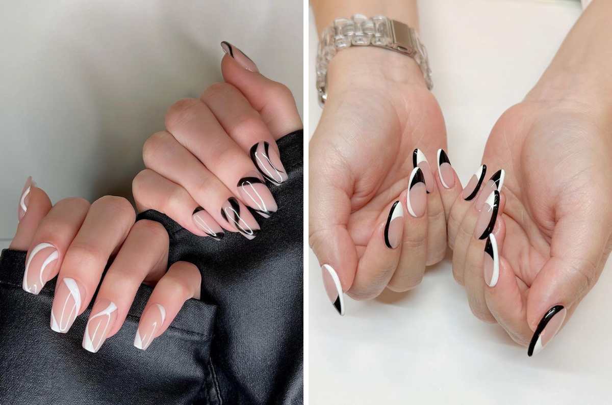 5 combinaciones blanco y negro para un mani sofisticado