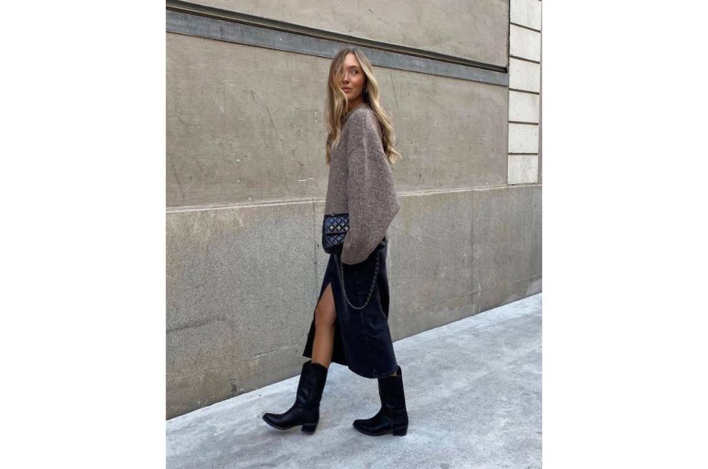 Outfits con botas vaqueras para tu cena de Navidad 0