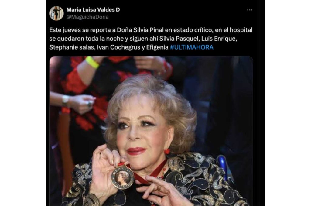 reporte de estado de salud de Silvia Pinal