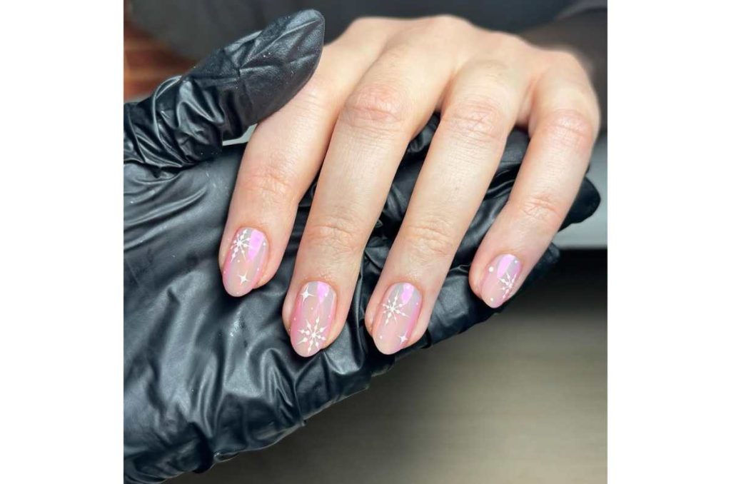 Uñas copos de nieve