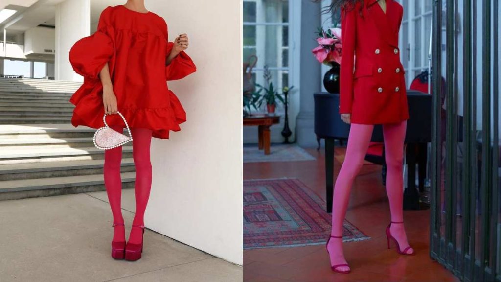 10 outfits con medias de colores y suéter largo para lucir en invierno 5