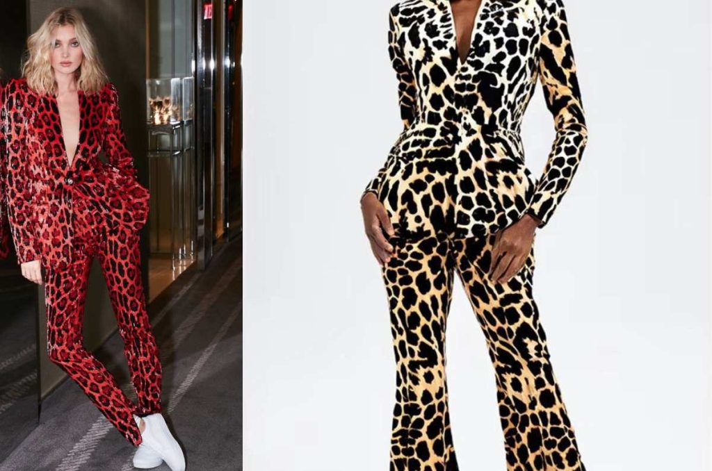 Traje formal tipo sastre de animal print