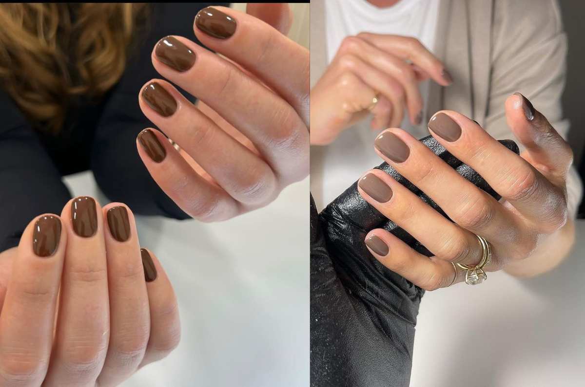 5 diseños de uñas en Mocha Mousse ELEGANTES para mujeres de 40+