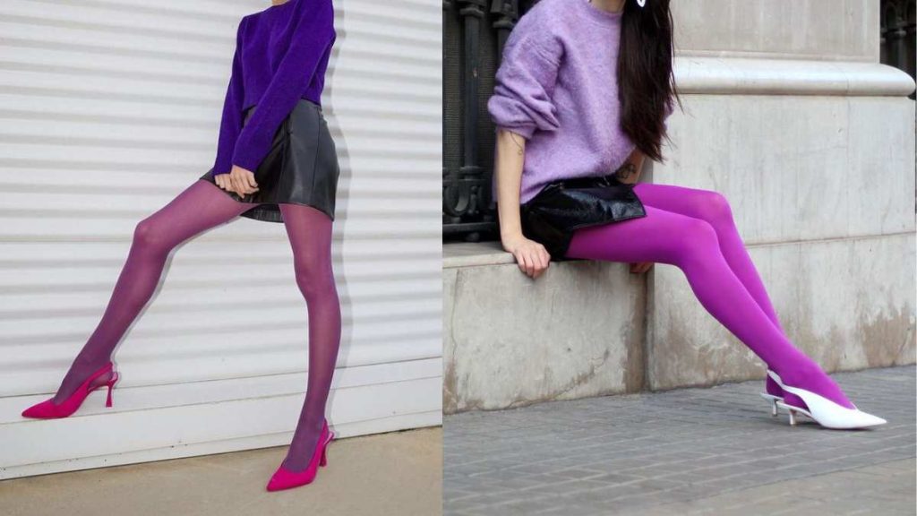 10 outfits con medias de colores y suéter largo para lucir en invierno 1