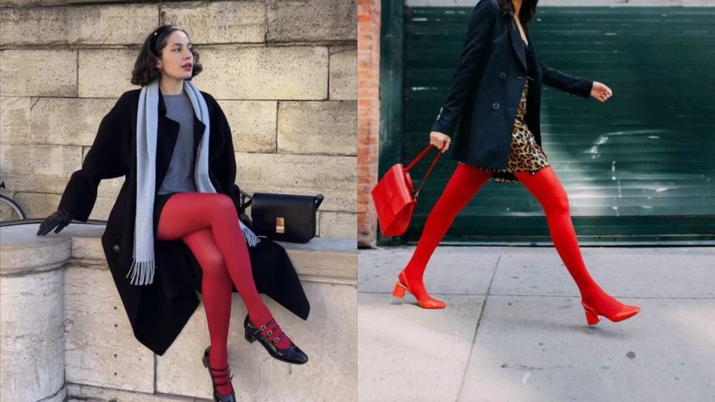 10 outfits con medias de colores y suéter largo para lucir en invierno 0
