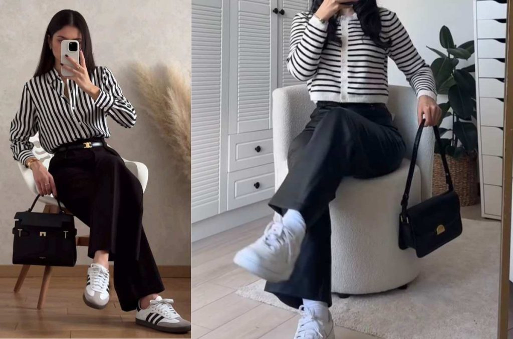 Cómo combinar tenis blancos con outfits formales