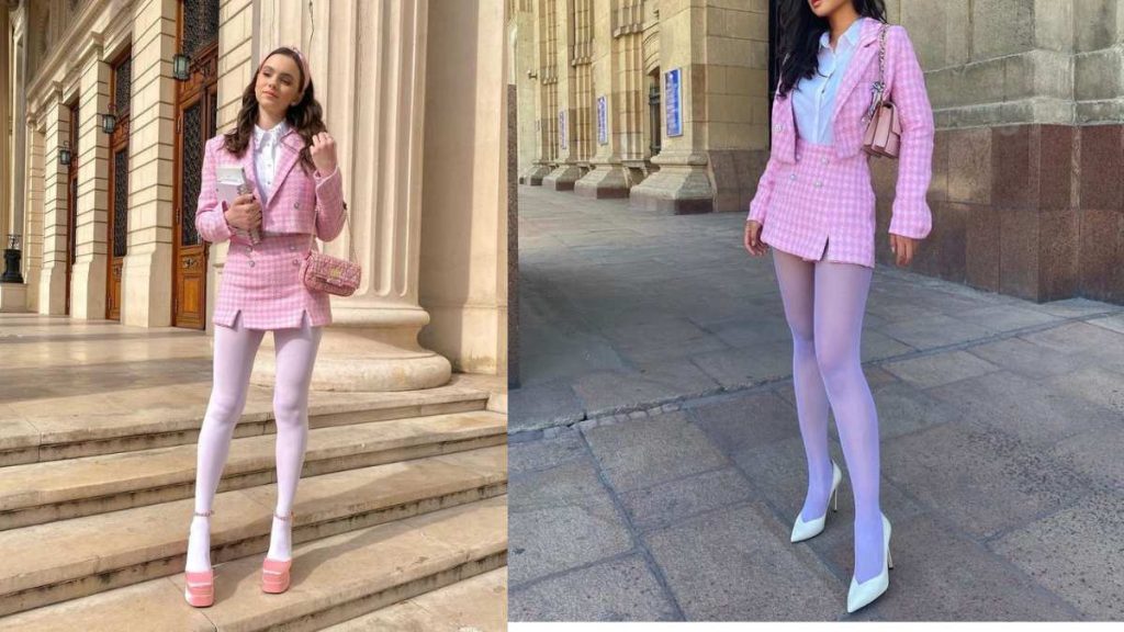 10 outfits con medias de colores y suéter largo para lucir en invierno 6