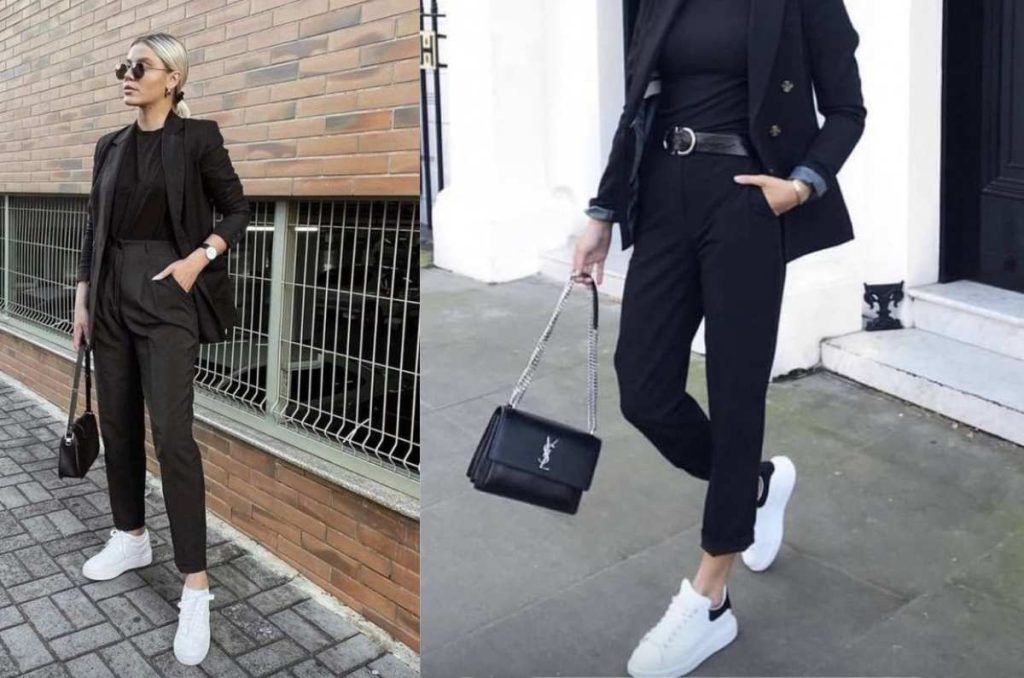 Cómo combinar tenis blancos con outfits formales
