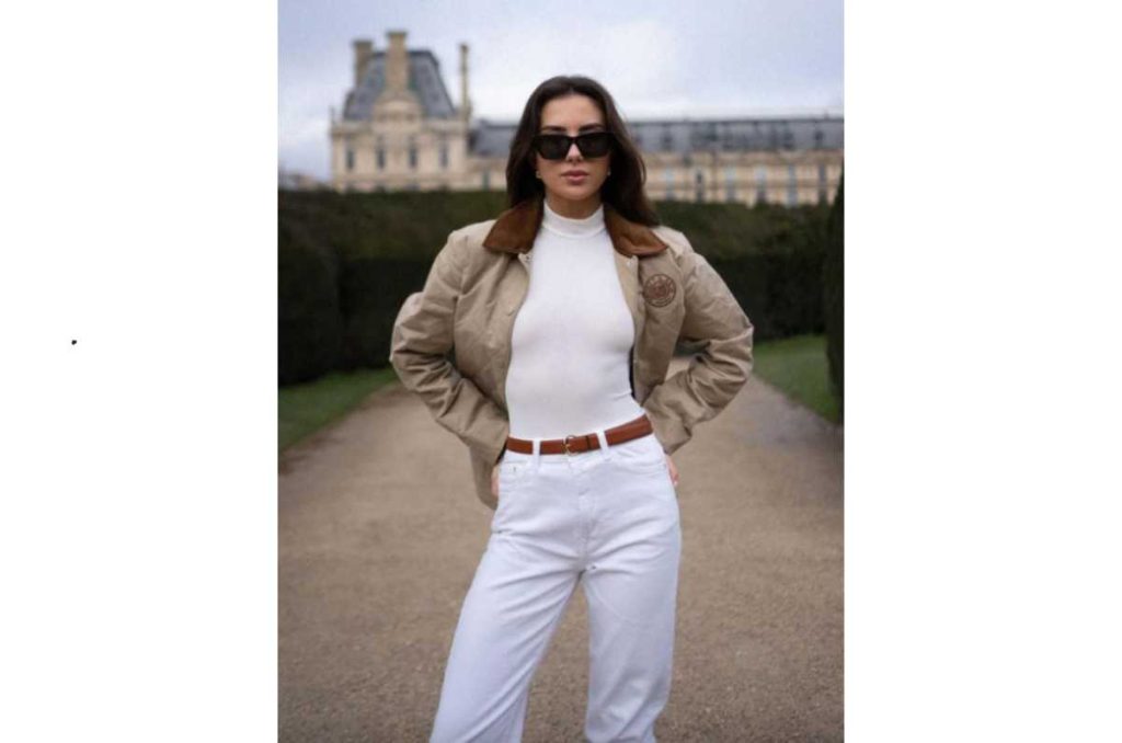 Look Old Money con chamarra de trabajo