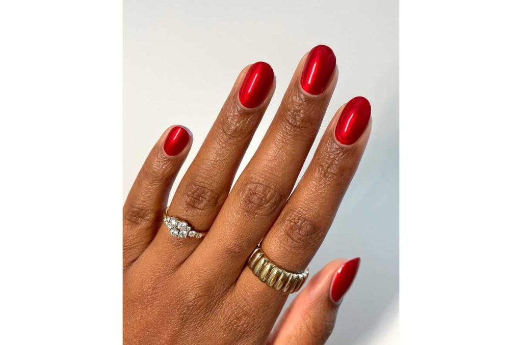Uñas rojas Navidad