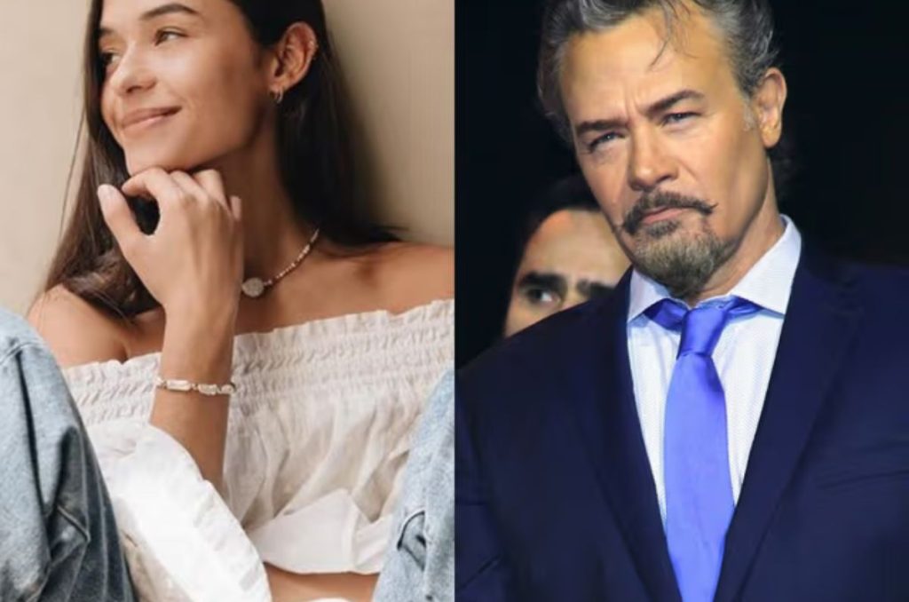 Collage con fotos de Valeria Santaella y su padre Sergio Sendel mostrando su gran parecido