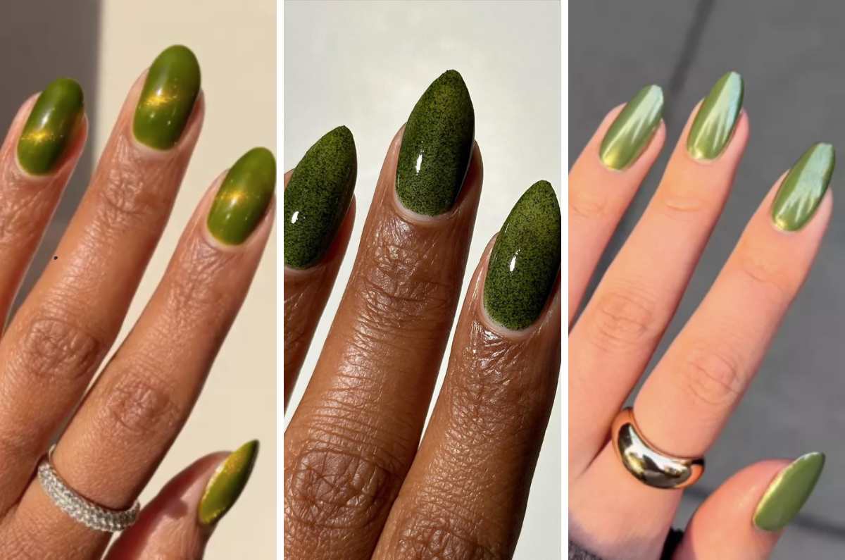 5 ideas de uñas verde Grinch para lucir en diciembre