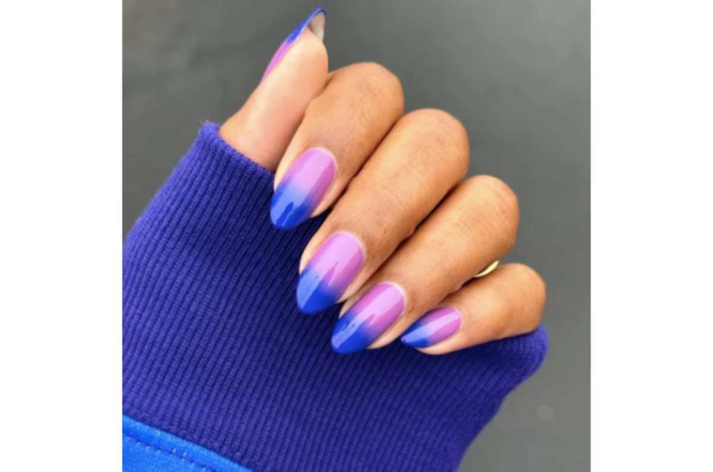 Diseños de uñas almendra 2025 estilo ombré