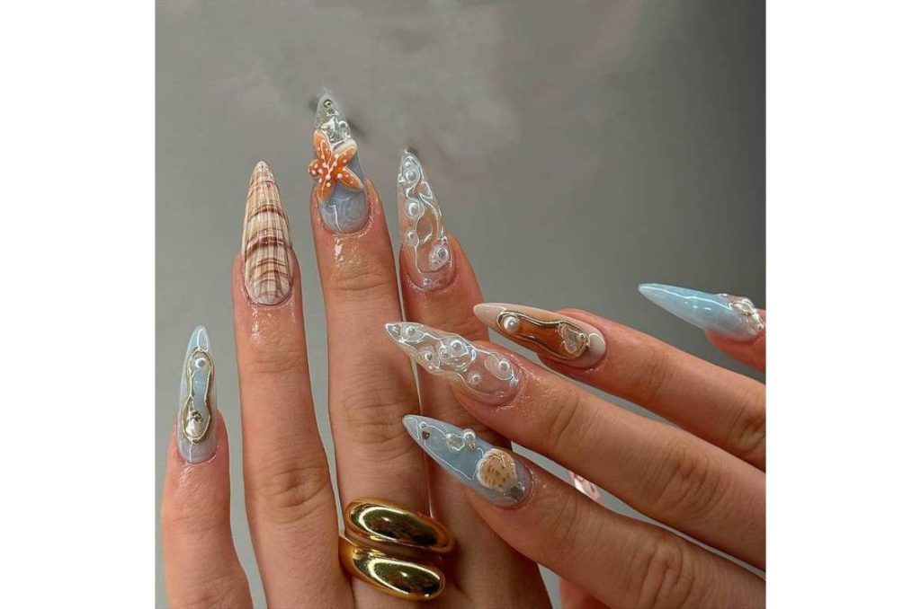 Ideas de uñas acrílicas "Beach Nails"