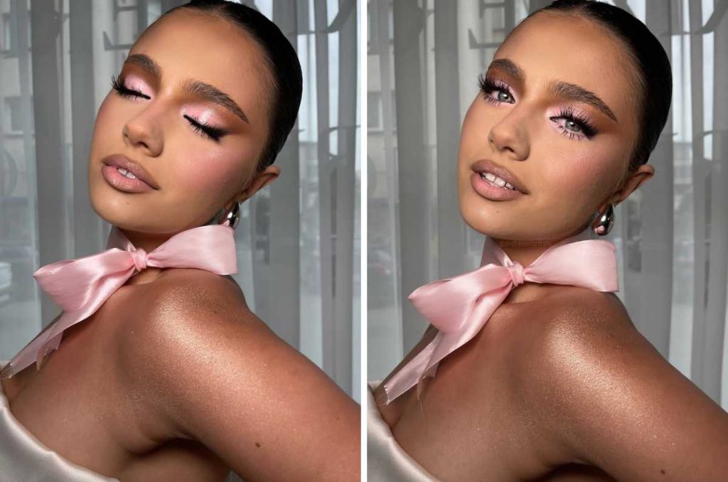 ideas para el 14 de febrero ojos smokey rosa
