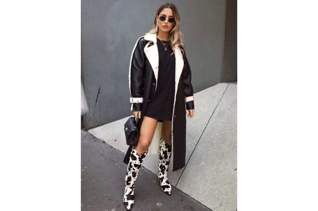 Moda: Outfits con estampado de vaca botas