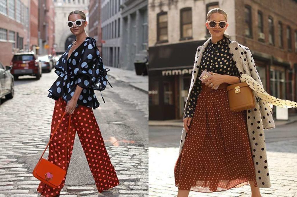 Ideas de outfits con estampado de lunares