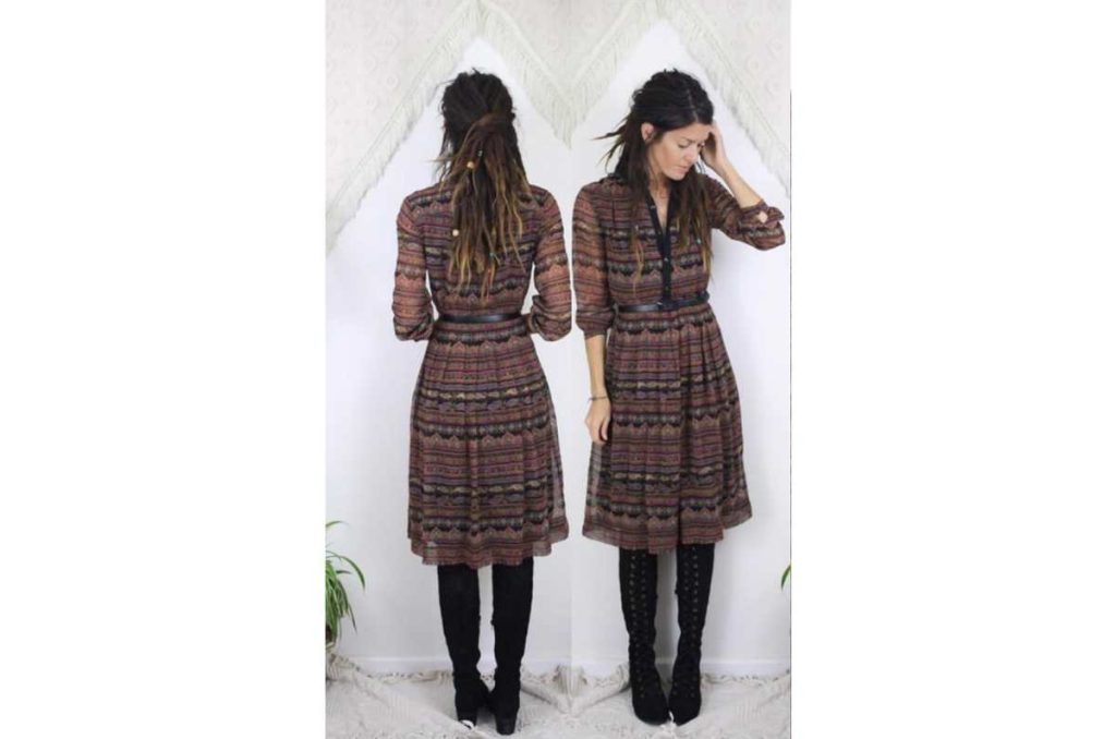 vestido boho con botas