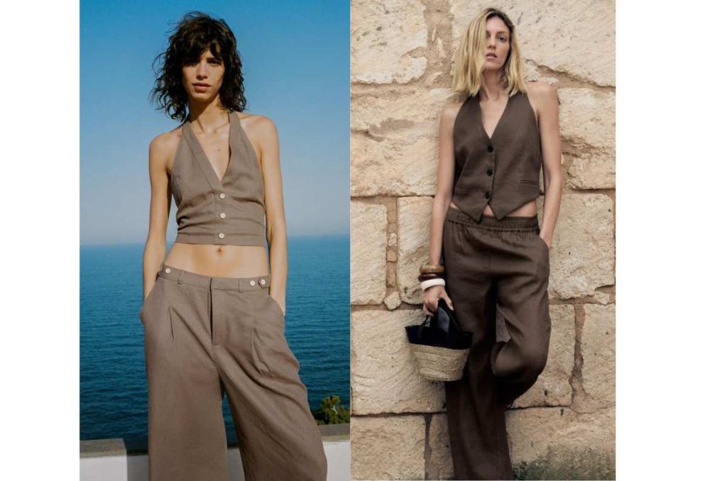 Ropa de moda de Zara en Mocha Mousse, el Pantone dle año