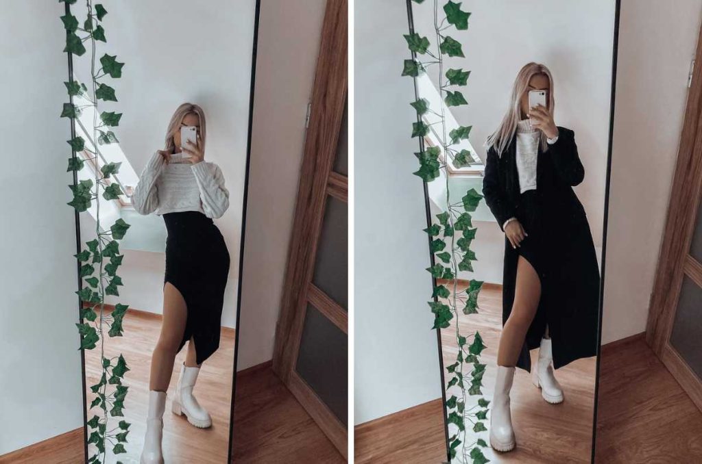 look con vestido largo negro 