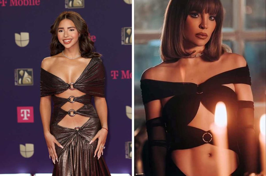 Belinda y Ángela Aguilar vestido igual