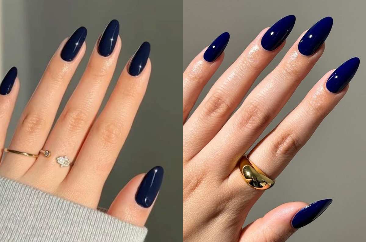 5 diseños de uñas azul marino para verte sofisticada si eres de piel apiñonada