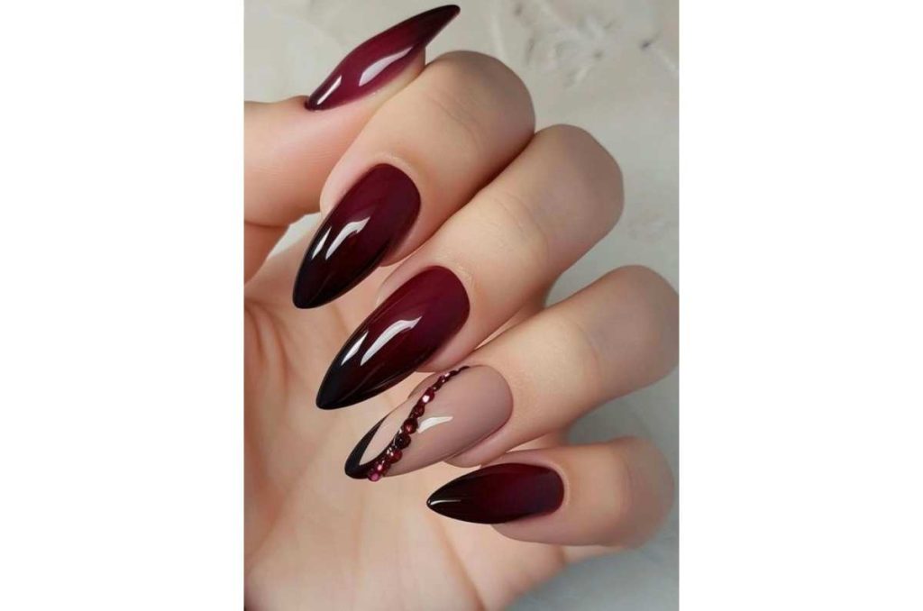 Uñas color vino