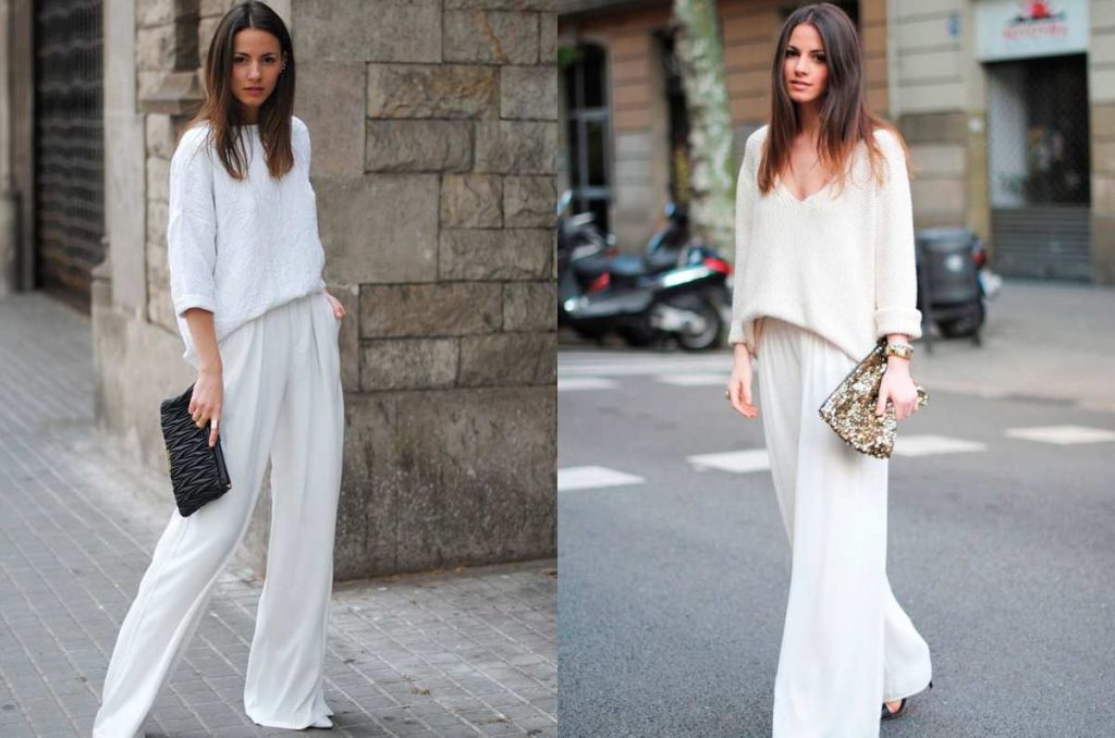 Outfits con pantalones blancos para esta primavera 2025