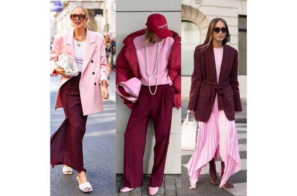 Outfits rosa con burgundy