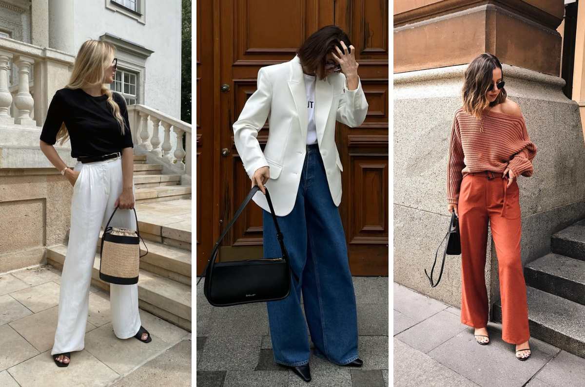3 formas de usar pantalones anchos en reuniones formales este 2025