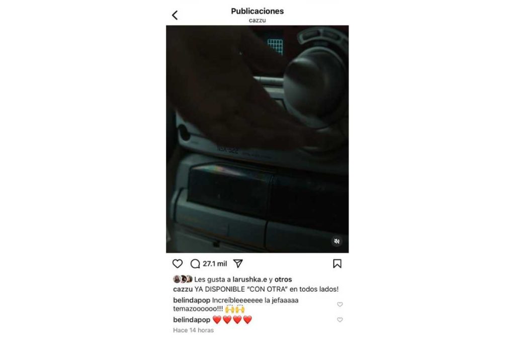 comentario de Belinda en publicación de Cazzu