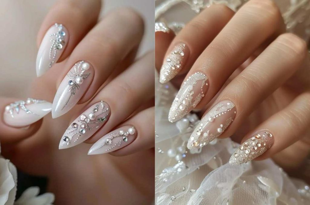 diseños de uñas en color blanco