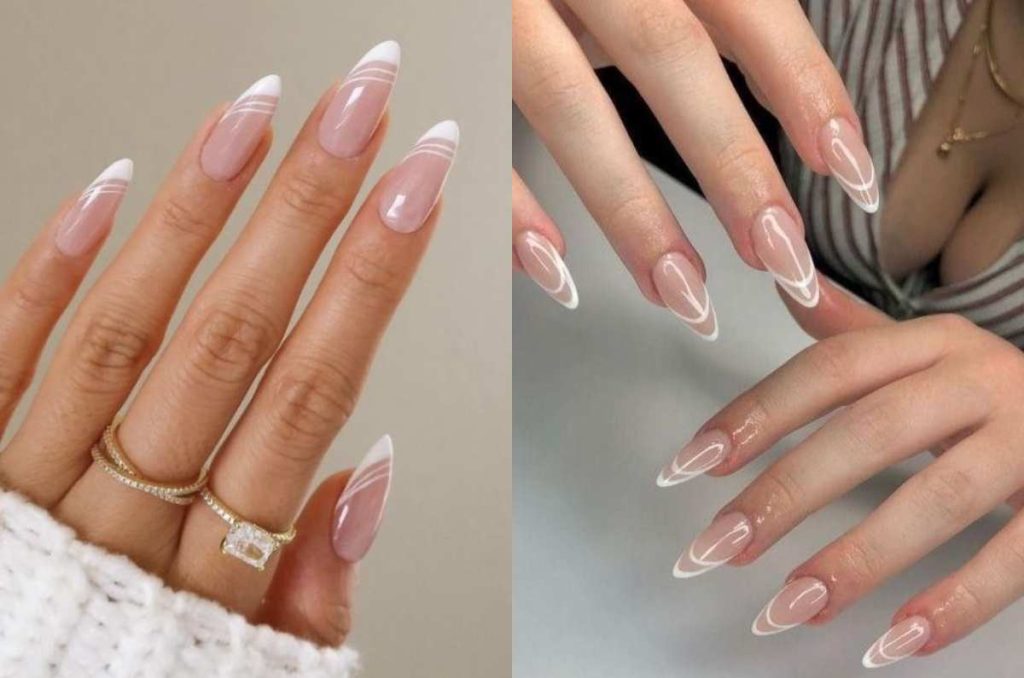 diseños de uñas en color blanco