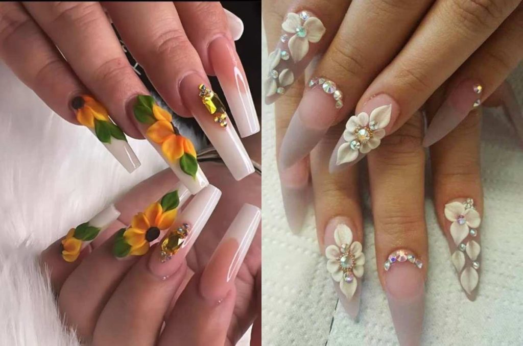 Uñas almendradas con maxi flores, los diseños más HERMOSOS de las vacaciones de semana santa 0