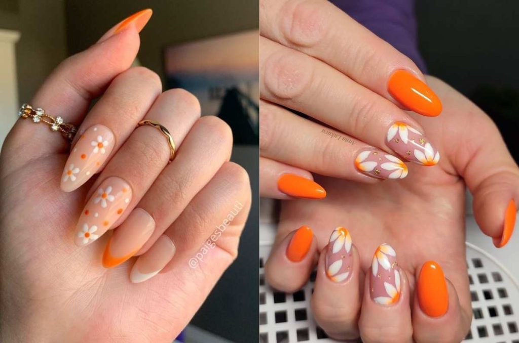Uñas acrílicas color mandarina; la tonalidad más jugoso para llevar esta primavera 3